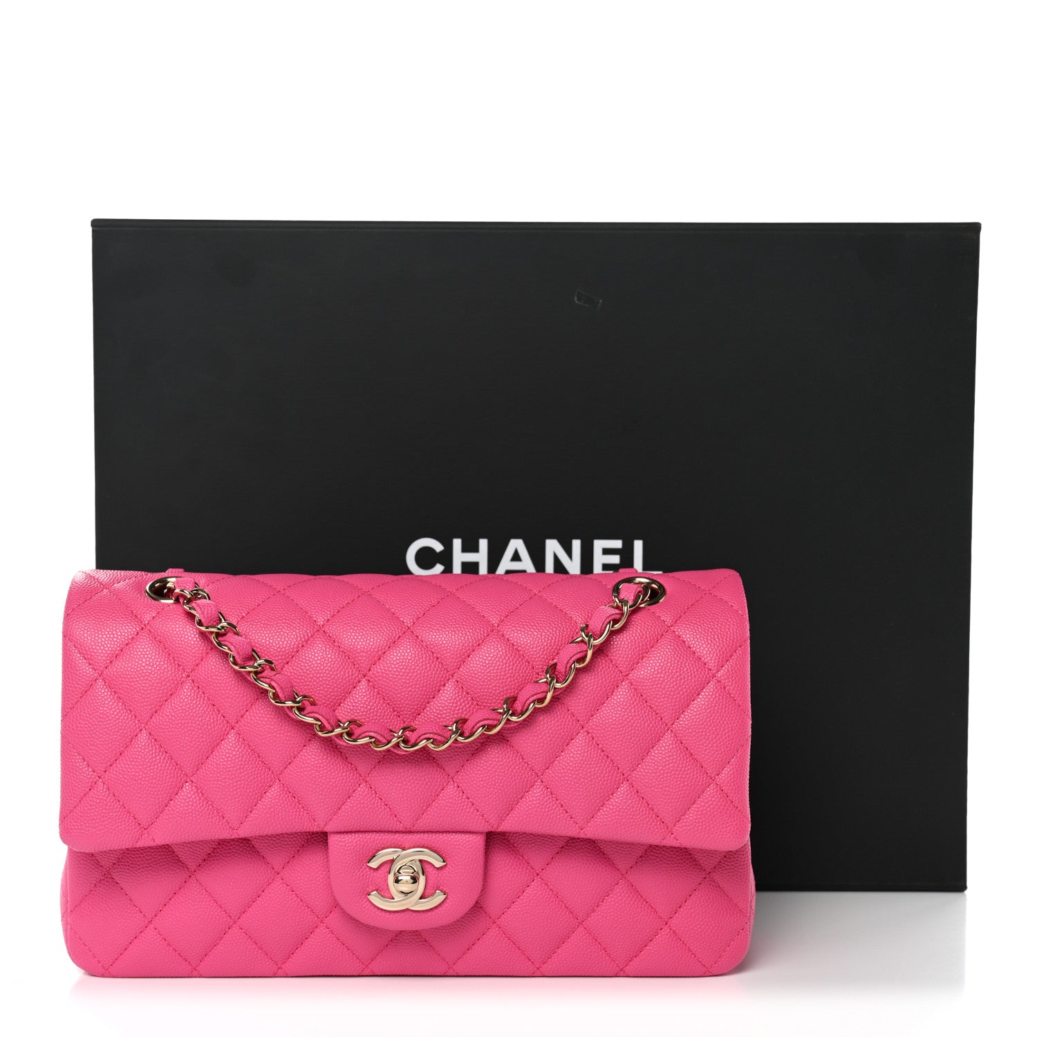 Chanel Caviar Quilted Medium Double Flap Dark Pink 11 of 11