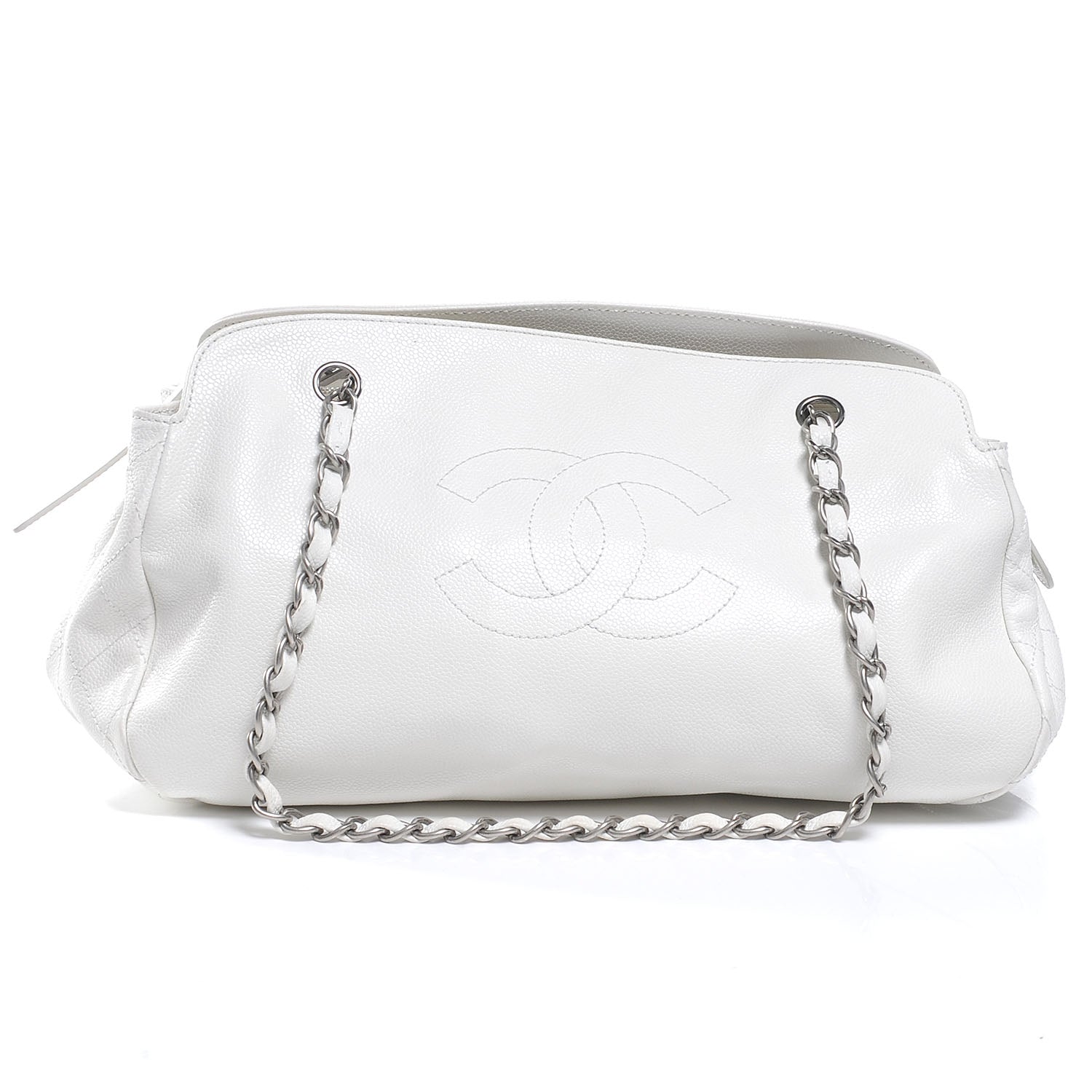 Chanel Caviar Quilted Hobo White 1 of 7