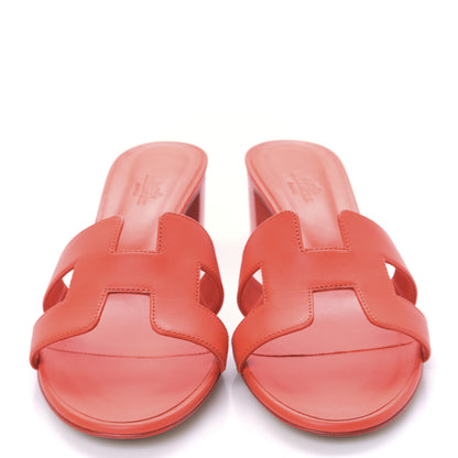 Hermes Calfskin Oasis Sandals 40 Coquelicot 2 of 9