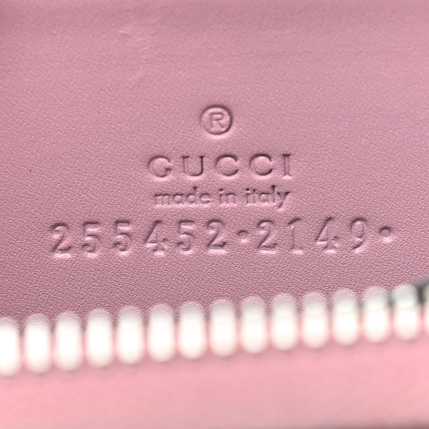 Guccissima Zip Around Card Case Carmine Rose