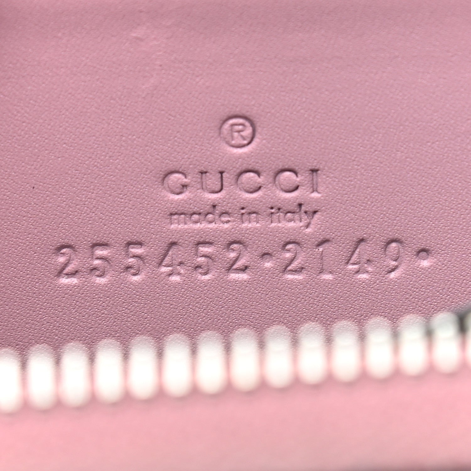 Gucci Guccissima Zip Around Card Case Carmine Rose 5 of 6