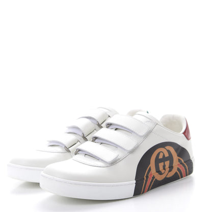 Gucci Miro Soft Calfskin Interlocking G Womens New Ace Sneakers 37.5 White Red Flame Green 3 of 9