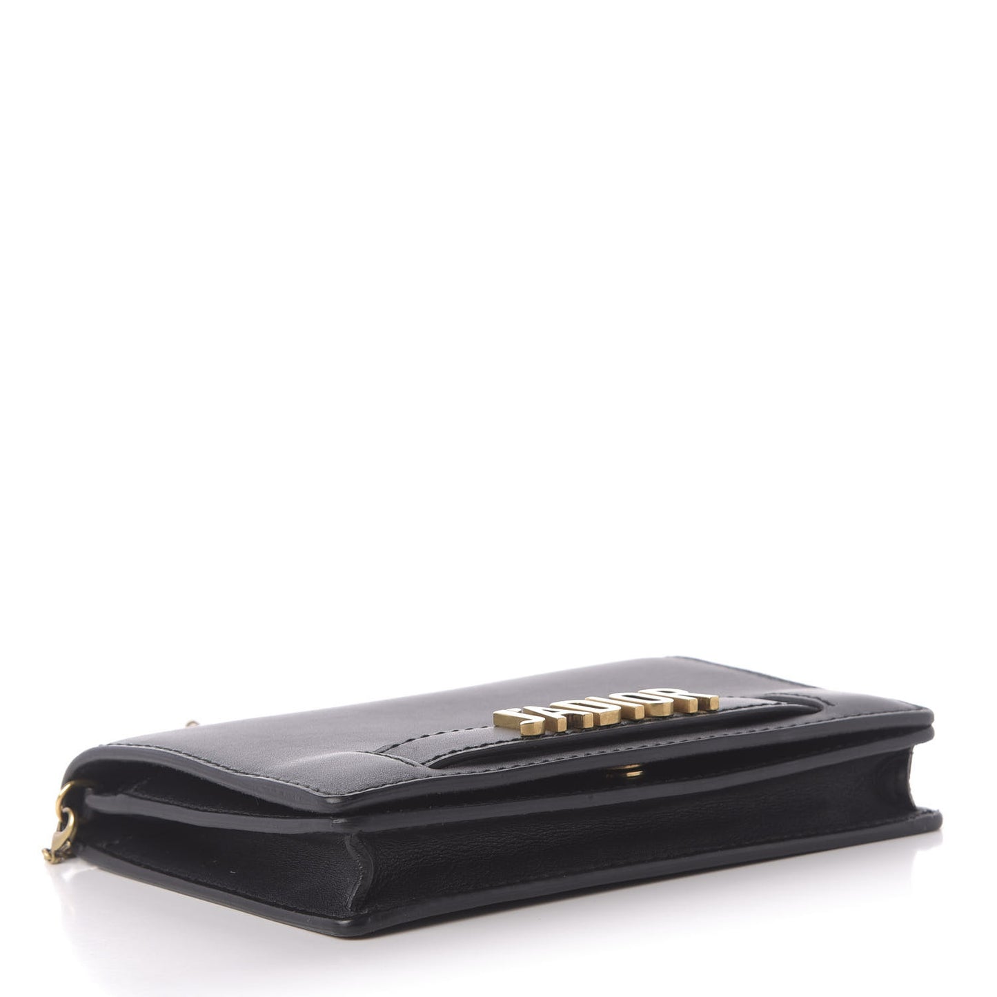 Calfskin J'Adior Wallet on Chain Pouch Black