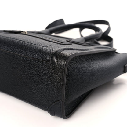Celine Drummed Calfskin Nano Luggage Black 9 of 10