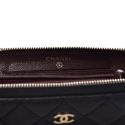 Chanel Caviar Quilted Medium Zip Around Wallet Black 6 of 11