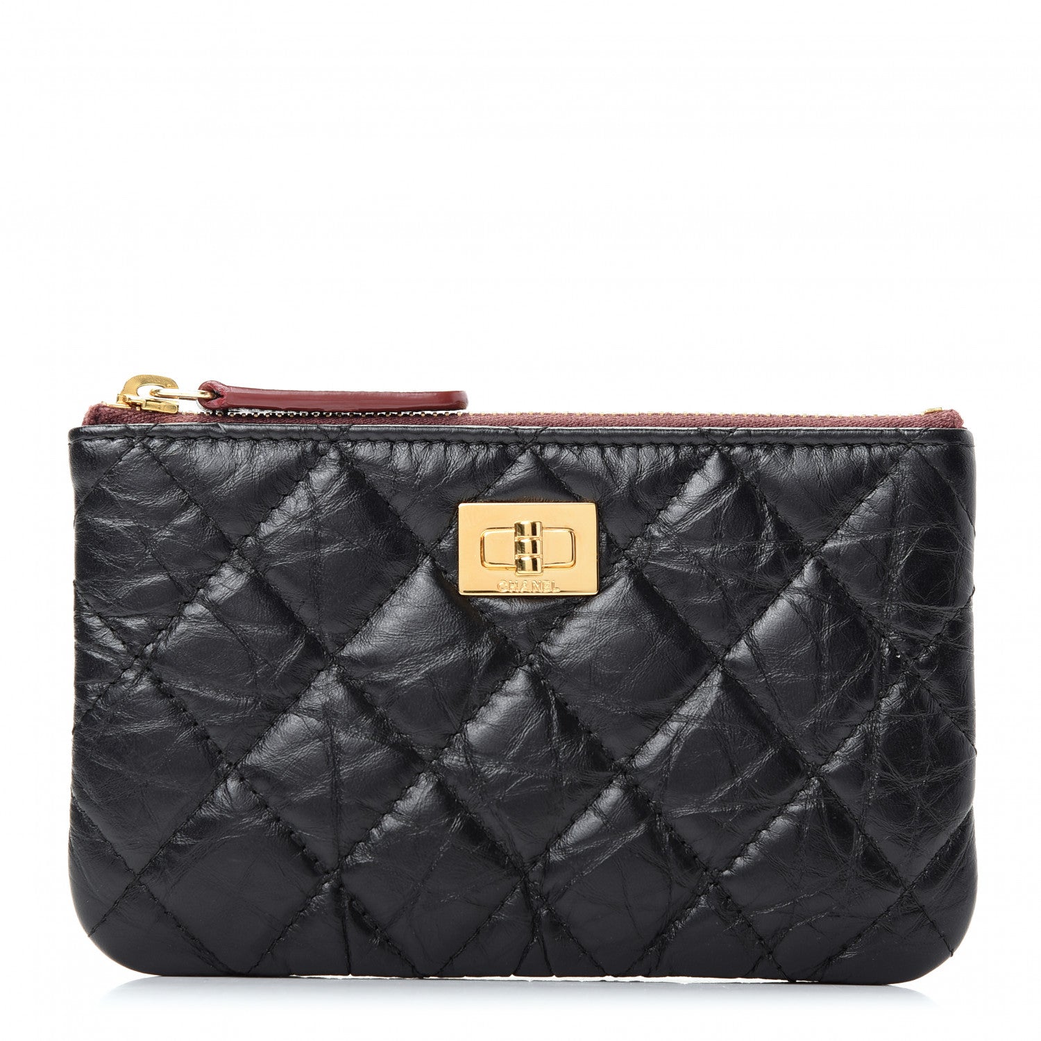 Chanel Aged Calfskin Quilted Small Reissue Cosmetic Case Black 1 of 8