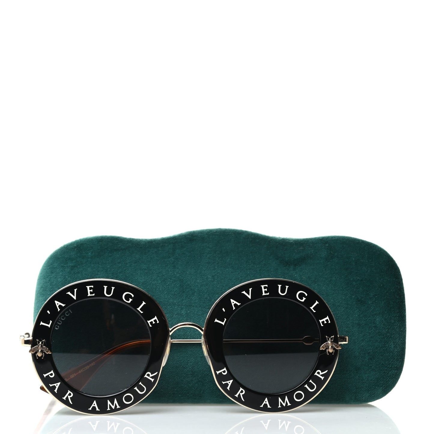 Metal L'Aveugle Par Amour Round Frame Sunglasses GG0113S Black