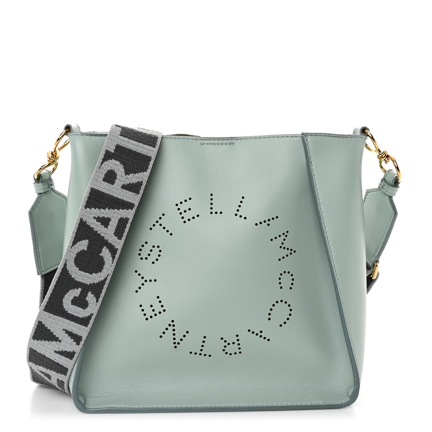 Stella McCartney Eco Alter Nappa Perforated Logo Mini Crossbody Dusty Blue 1 of 10