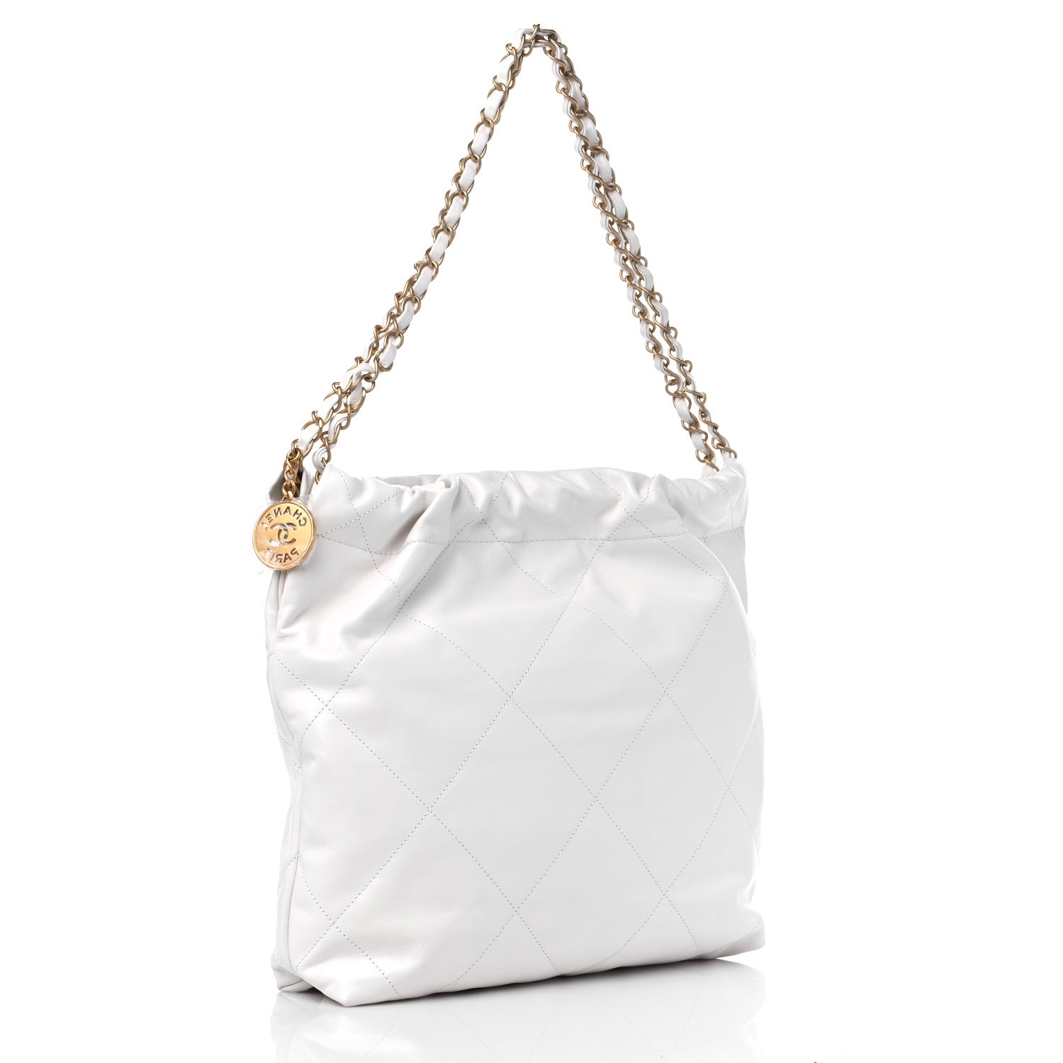Chanel Shiny Calfskin Quilted Small Chanel 22 White 4 of 11