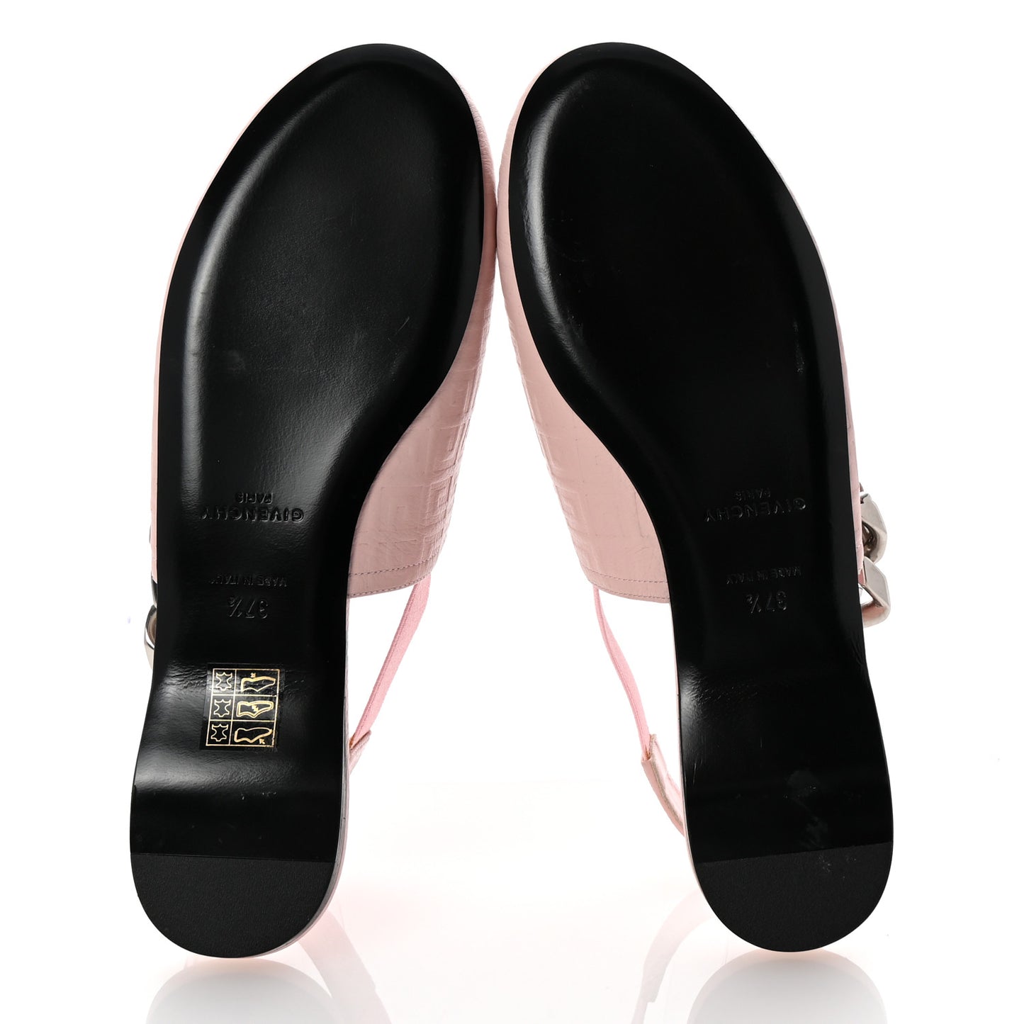 Calfskin G Chain Slingback Mules 37.5 Blush Pink