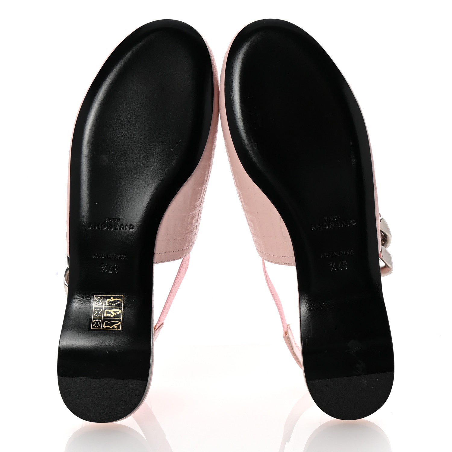 Givenchy Calfskin G Chain Slingback Mules 37.5 Blush Pink 6 of 10