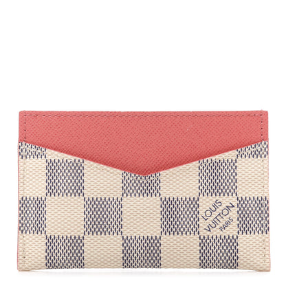 Louis Vuitton Damier Azur Daily Card Holder Rose Papaye 1 of 9