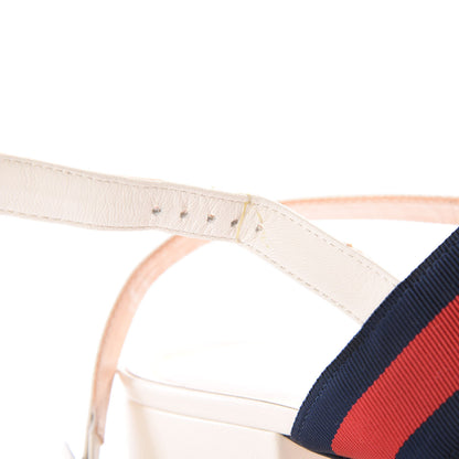 Gucci Calfskin Web Cindi Rose T-Strap Thong Sandals 40 White 8 of 8