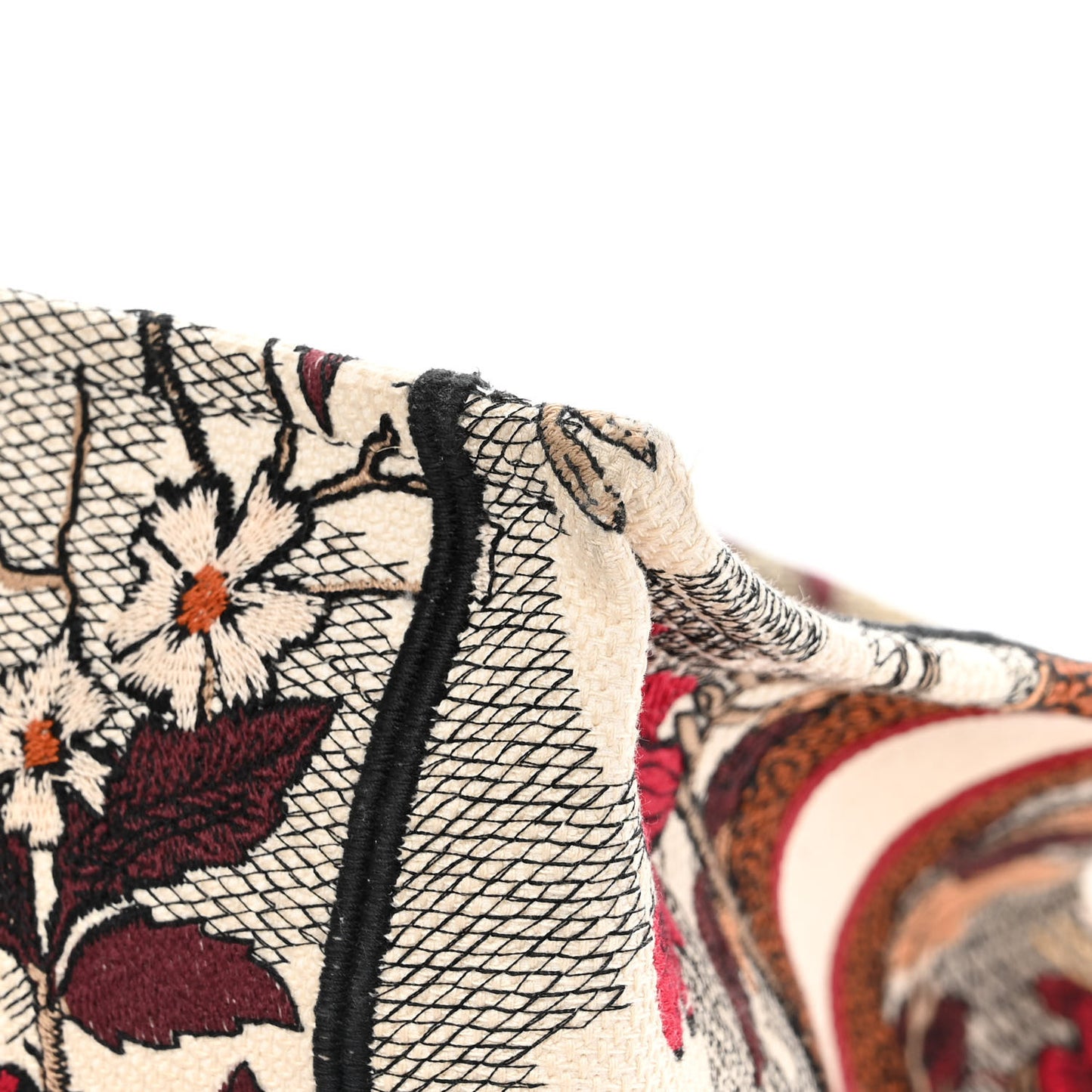 Canvas Embroidered Phoenix Medium Book Tote Red Multicolor