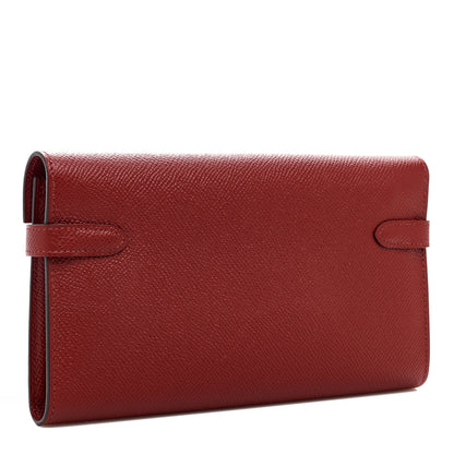 Hermes Epsom Kelly Longue Wallet Rouge Grenat 3 of 13
