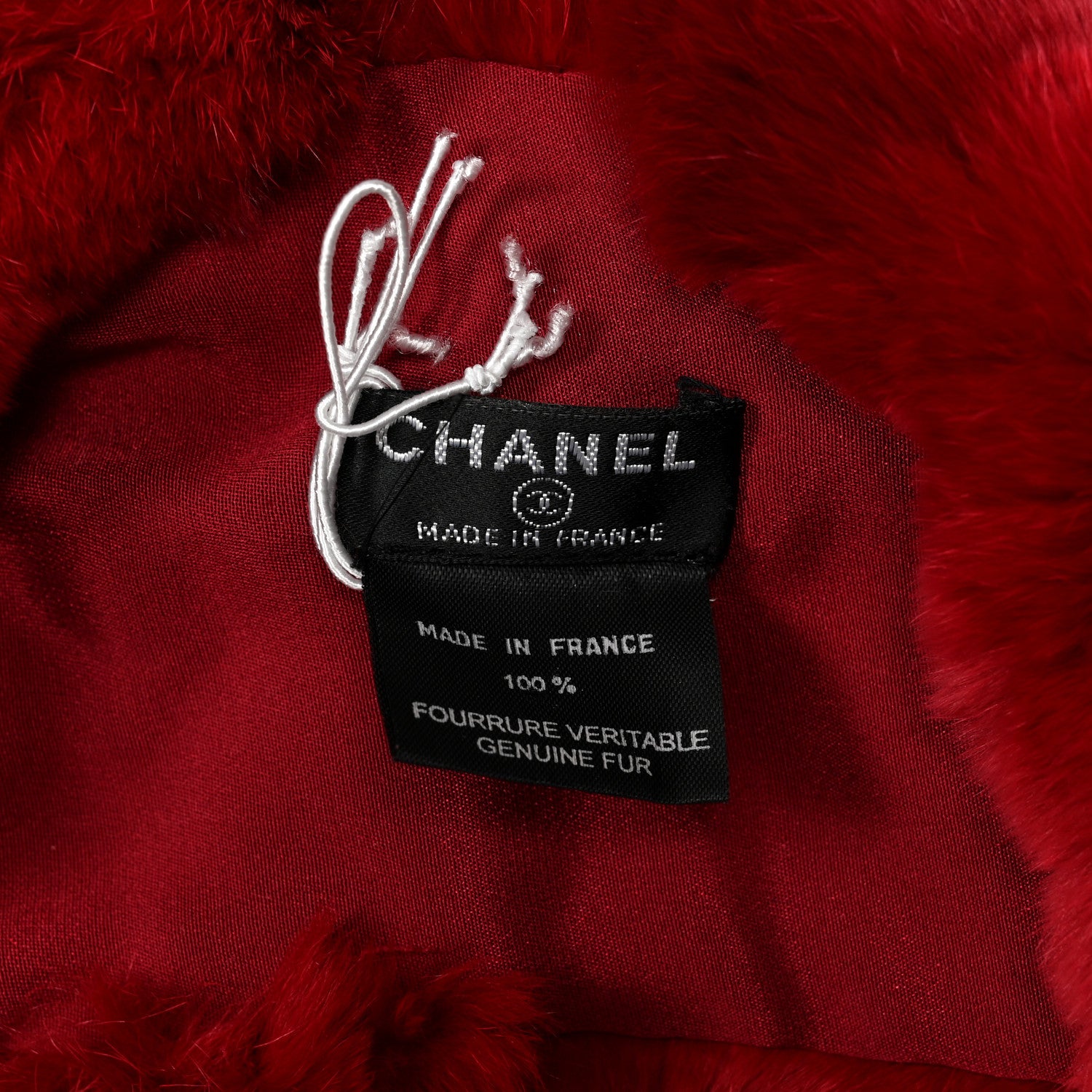 Chanel Mink Fur Scarf Red 3 of 3