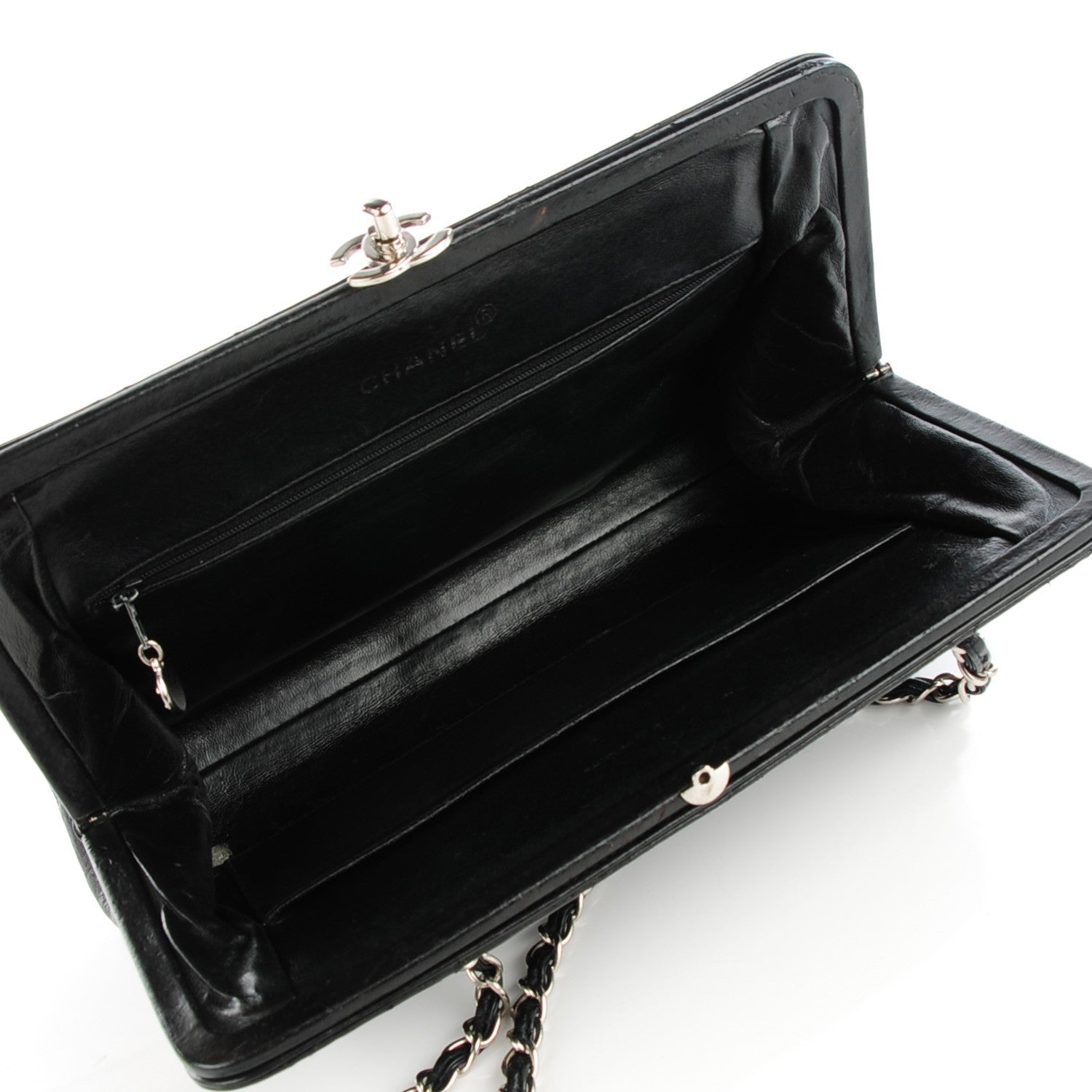 Chanel Lambskin Quilted Frame Shoulder Bag Black 6 of 10