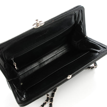 Chanel Lambskin Quilted Frame Shoulder Bag Black 6 of 10