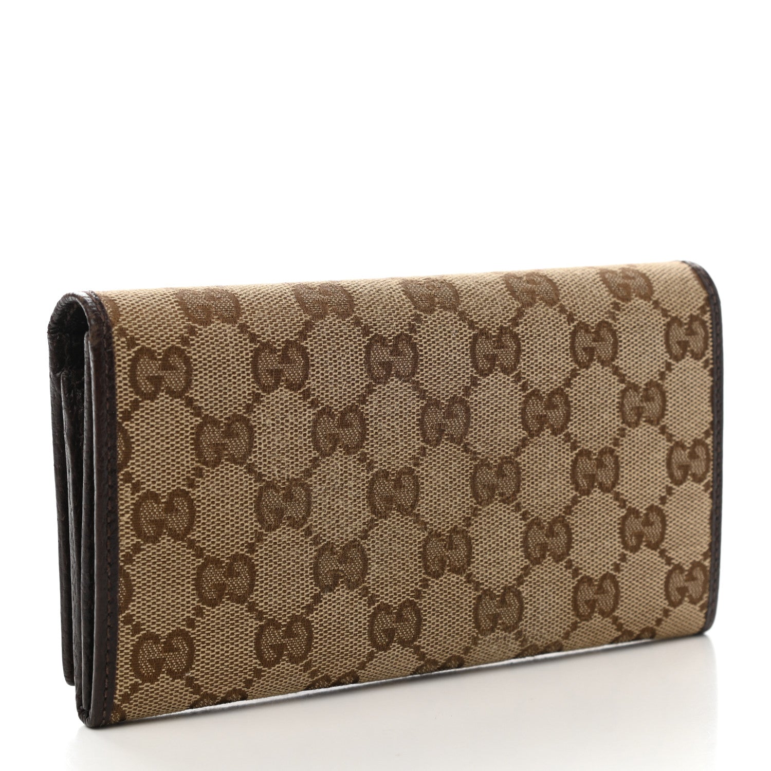 Gucci Monogram Metal Bar Continental Flap Wallet Brown 3 of 9
