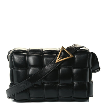 Bottega Veneta Paper Calfskin Maxi Intreccio Padded Cassette Crossbody Bag Black 1 of 12