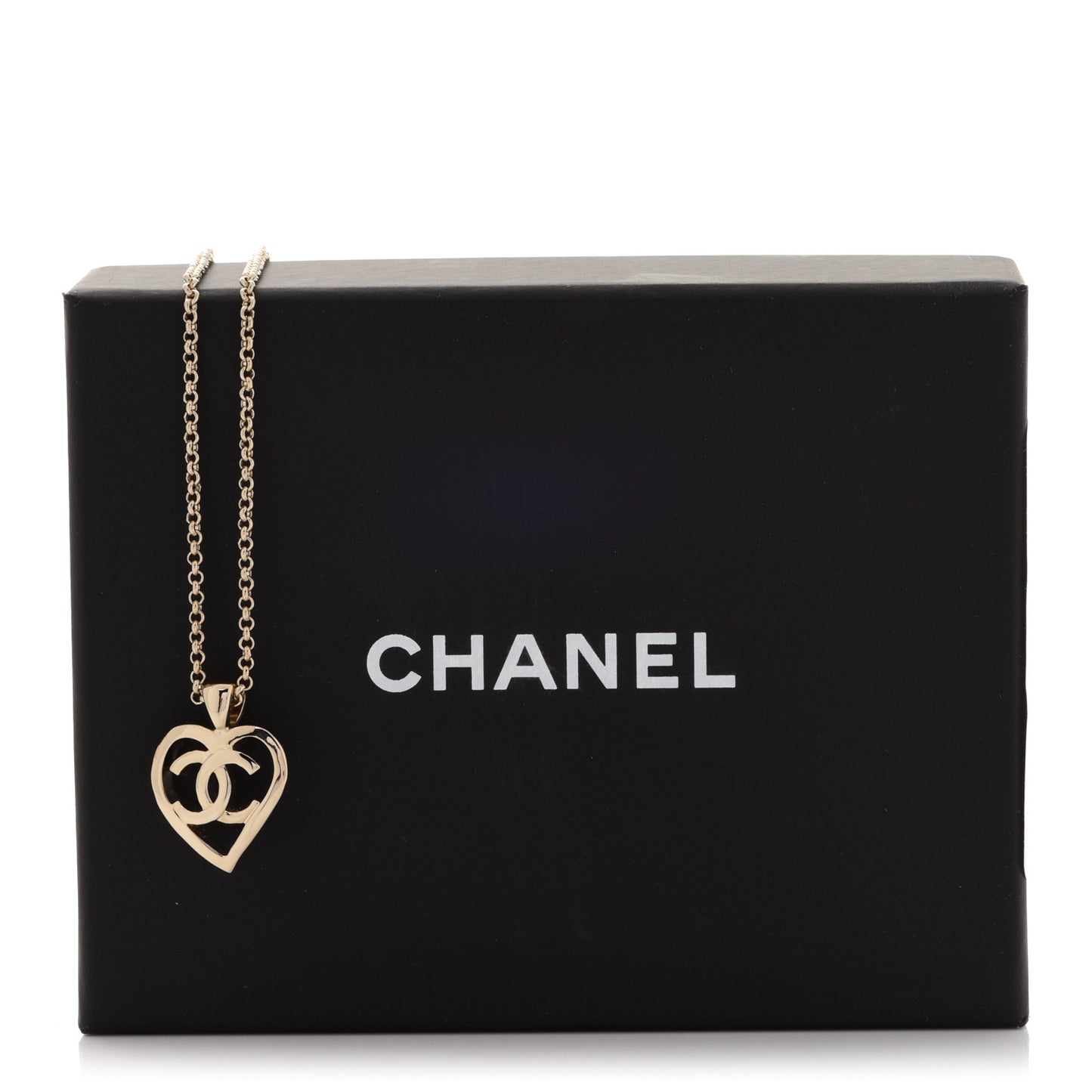 CC Heart Chain Pendant Necklace Gold