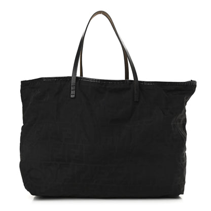 Fendi Nylon Zucca Medium Roll Tote Black 3 of 15