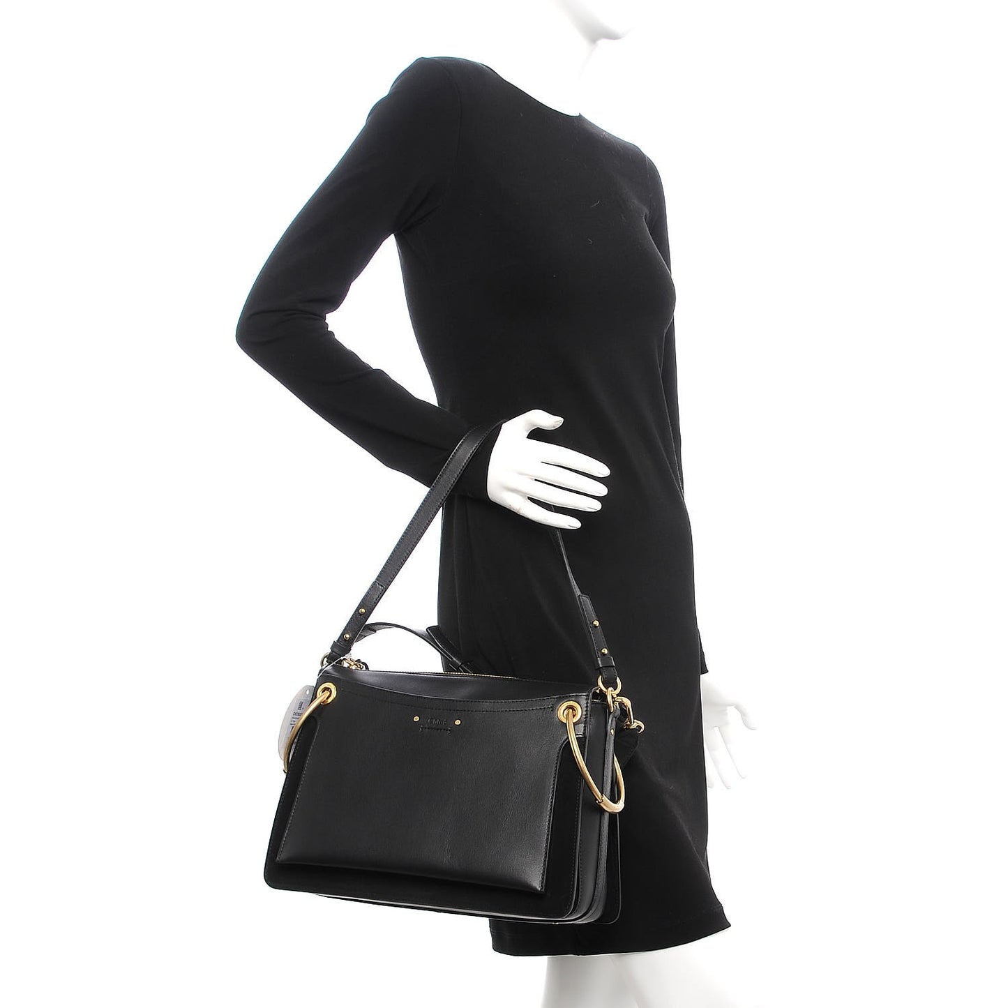 Calfskin Suede Medium Roy Bag Black