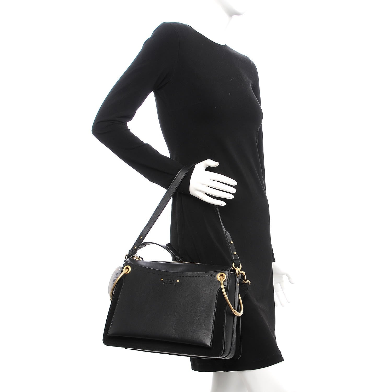 Chloe Calfskin Suede Medium Roy Bag Black 3 of 11