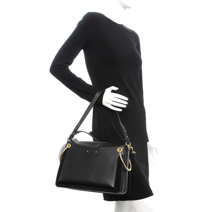 Chloe Calfskin Suede Medium Roy Bag Black 3 of 11