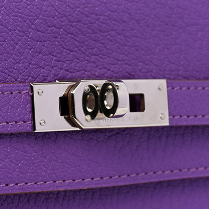 Hermes Chevre Mysore Kelly Longue Wallet Violet 9 of 11