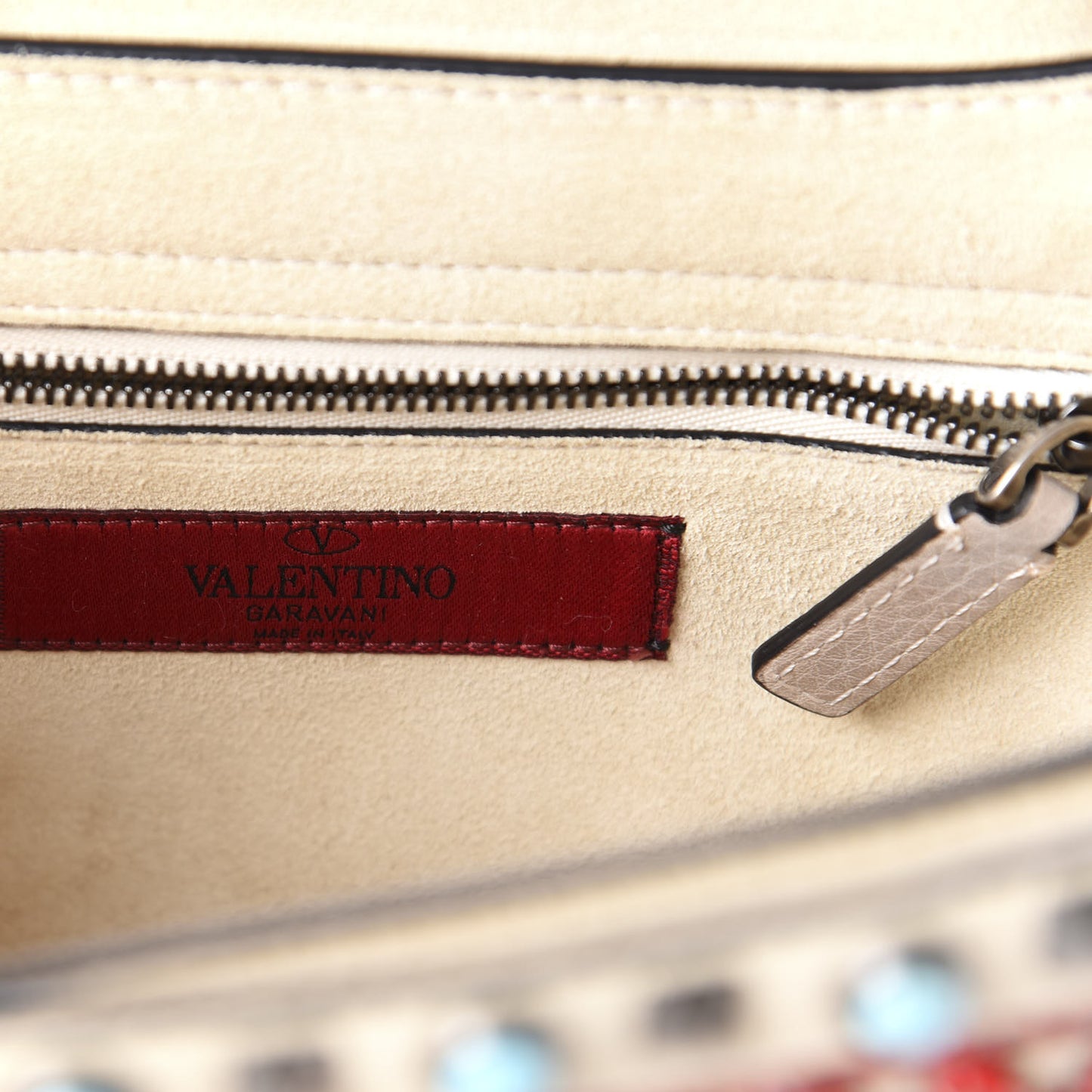 Calfskin Embroidered Medium Guitar Strap Rockstud Rolling Flap Saddle Bag