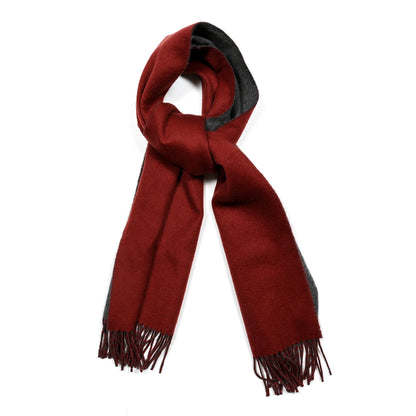 Hermes Cashmere Recto Verso Muffler Rouge H Gris Moyen 2 of 8