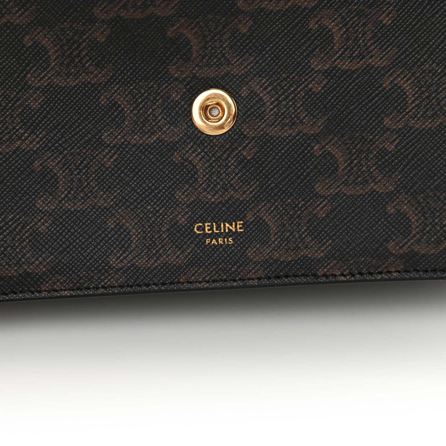 Triomphe Canvas Lambskin Wallet On Strap Tan