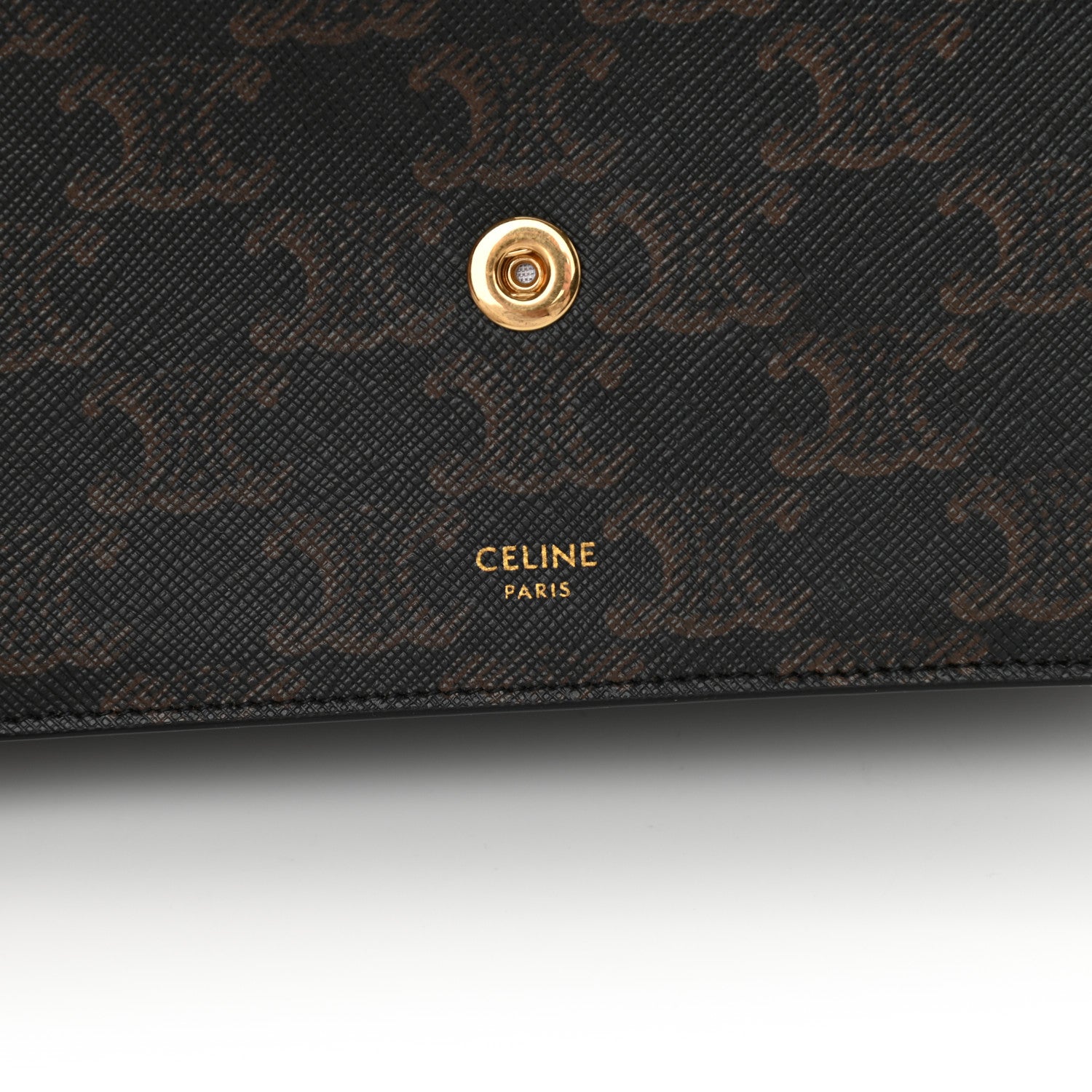 Celine Triomphe Canvas Lambskin Wallet On Strap Tan 6 of 12