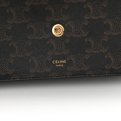 Celine Triomphe Canvas Lambskin Wallet On Strap Tan 6 of 12