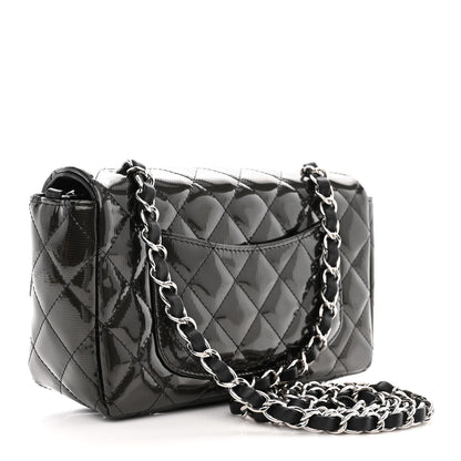 Chanel Striated Patent Quilted Mini Rectangular Flap Black 3 of 11