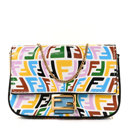 Fendi X SARAH COLEMAN Vitello Liberty Ceylon Micro FF Fish Eye Embossed Nano Baguette Charm Multicolor Cyber Blue 1 of 7