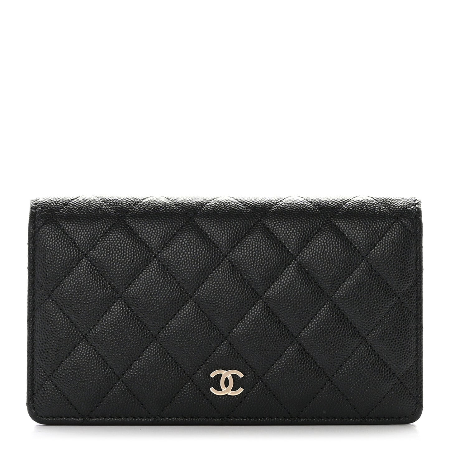 Caviar Quilted Yen Wallet Black