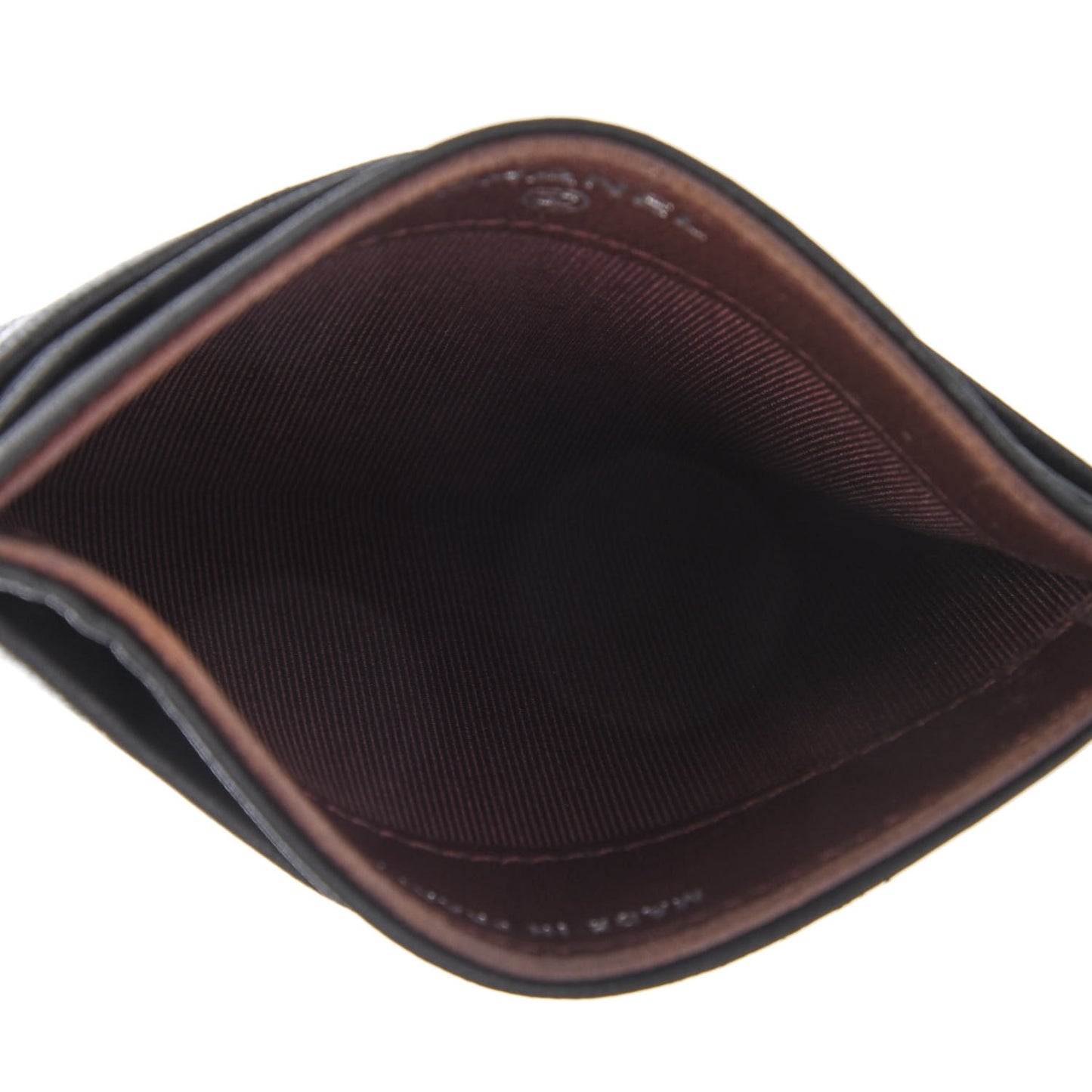 Lambskin Quilted Card Holder Black