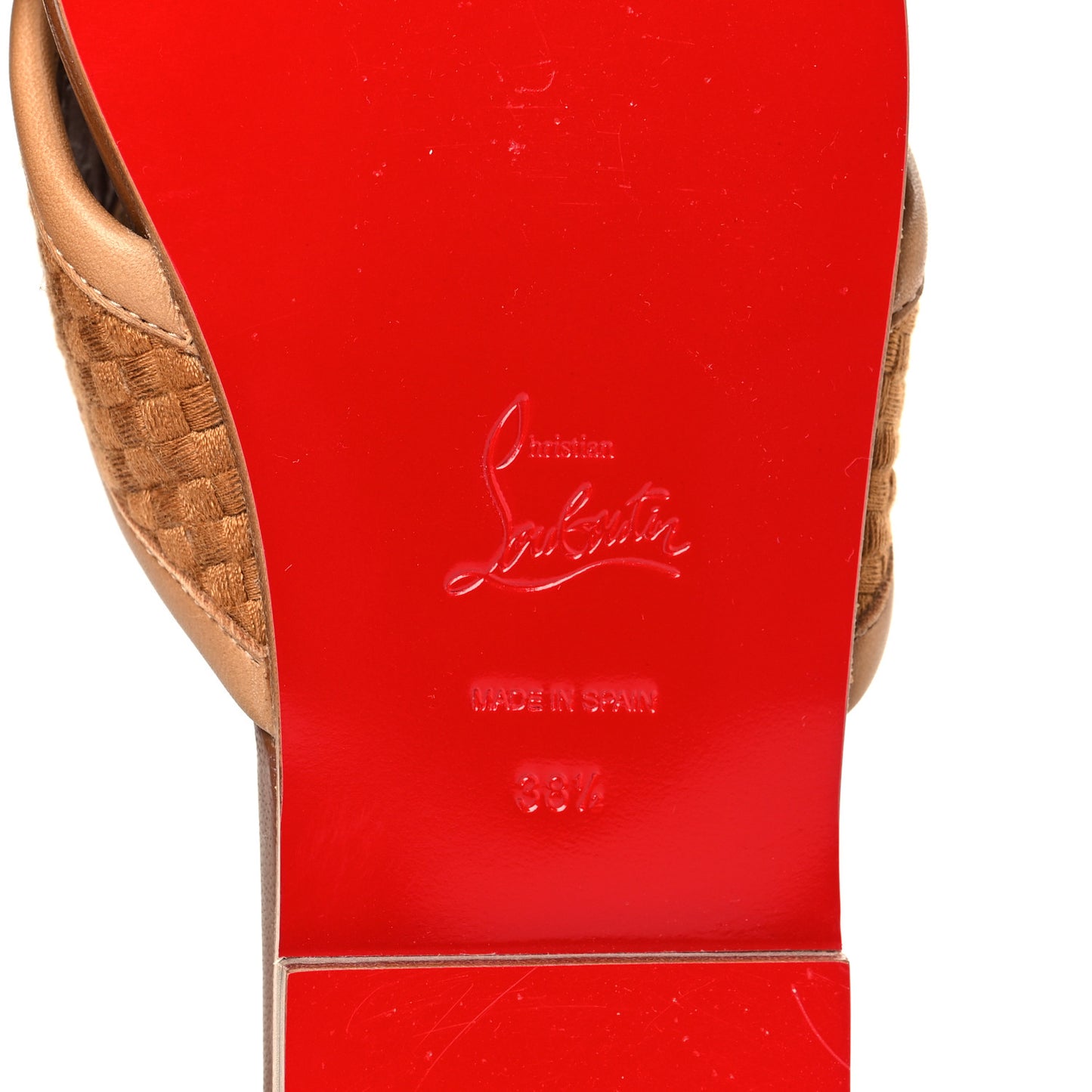 Calfskin Crossimule Flat Slide Sandals 38.5 Cuoio