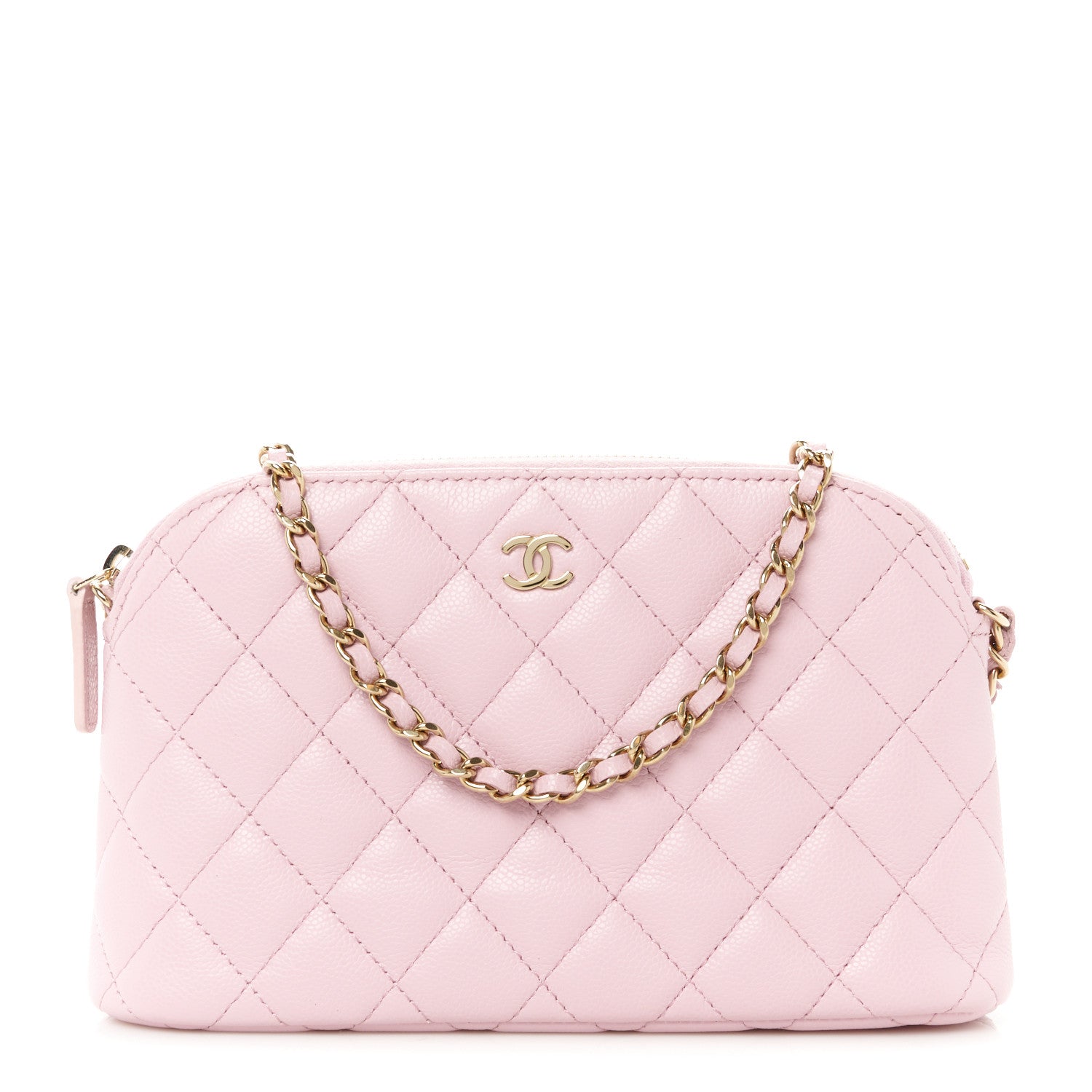Chanel Caviar Quilted Classic Clutch With Chain Pink 1 of 10