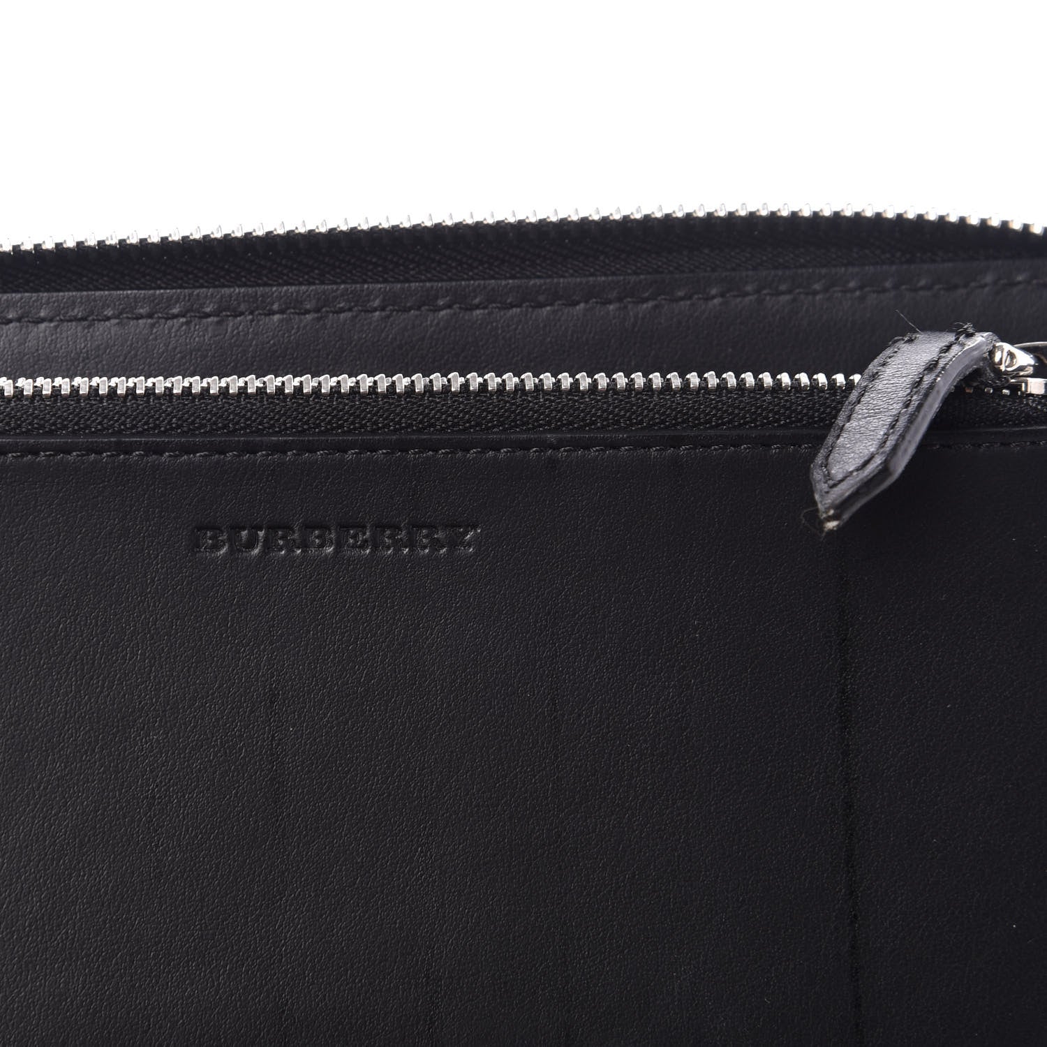 Burberry Calfskin Perforated Zip Around Wallet Black 7 of 8