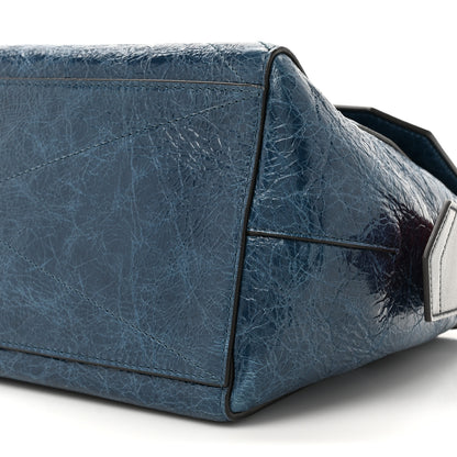 Givenchy Creased Patent Calfskin Medium ID Flap Oil Blue 8 of 10