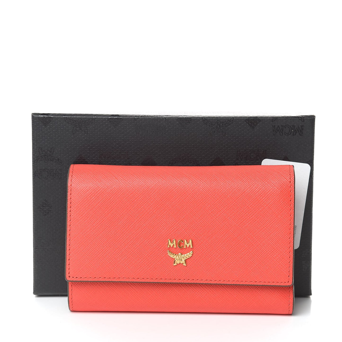 Saffiano Tri-Fold Wallet Flap Poppy Red