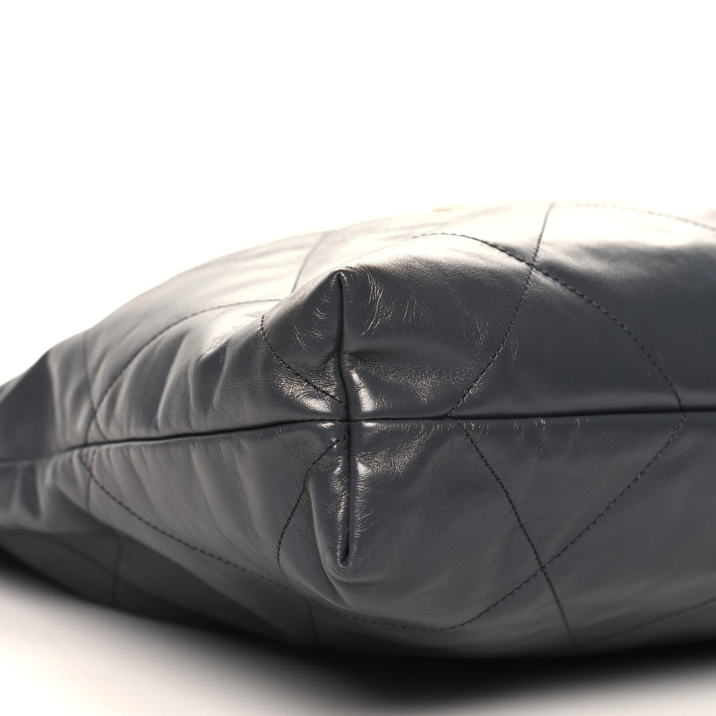 Shiny Calfskin Quilted Chanel 22 Dark Grey
