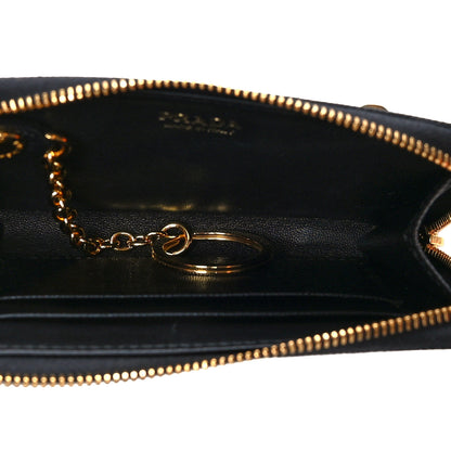 Prada Saffiano Metal Zip Around Keychain Black 5 of 7