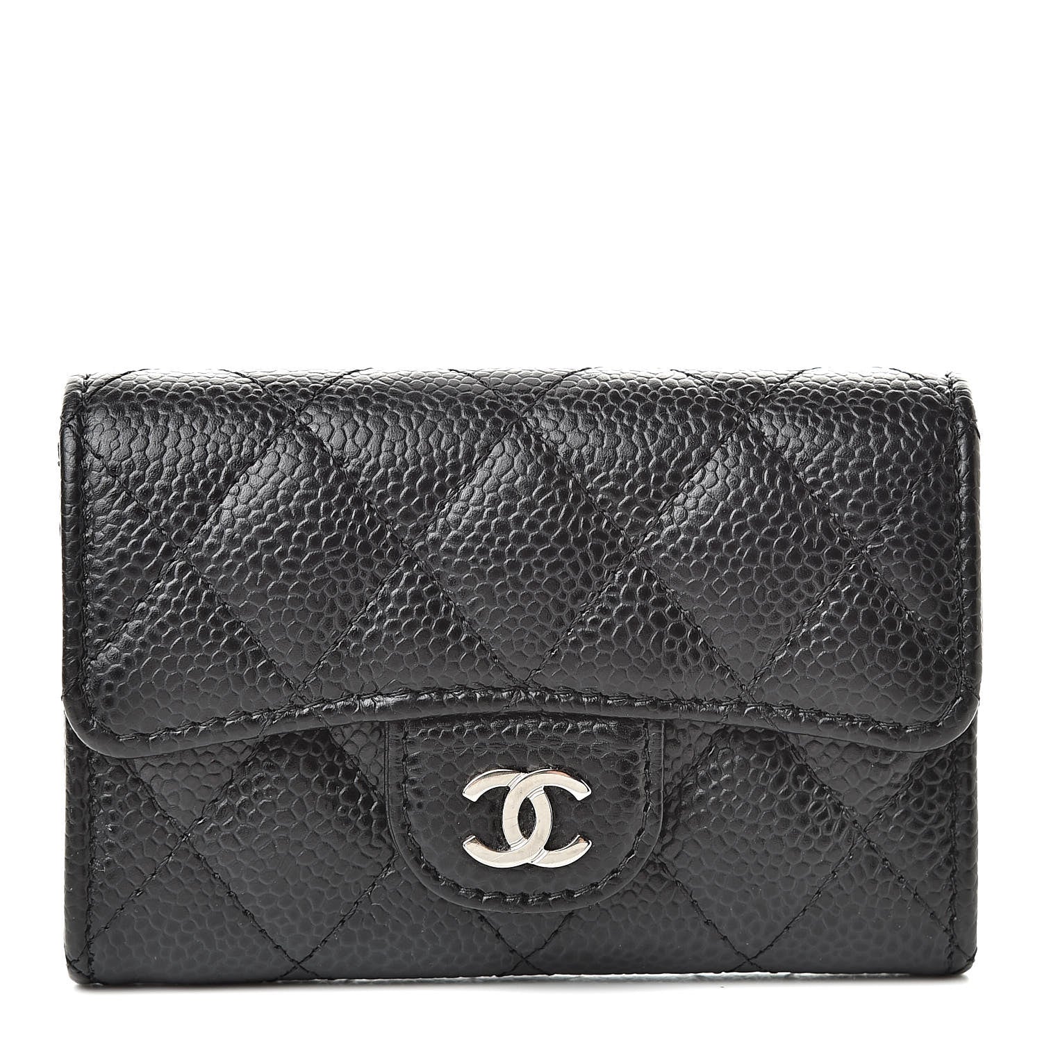 Chanel Caviar Quilted Flap Card Holder Black 1 of 10