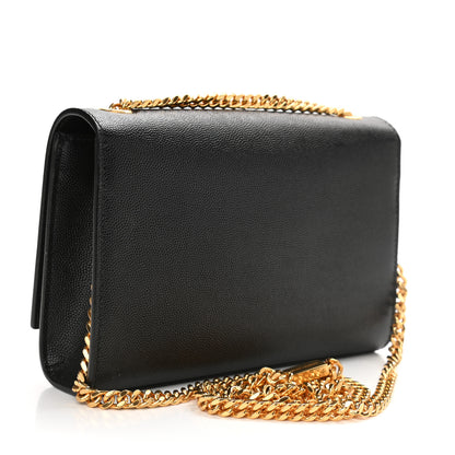 Saint Laurent Grain De Poudre Small Monogram Kate Satchel Black 2 of 11