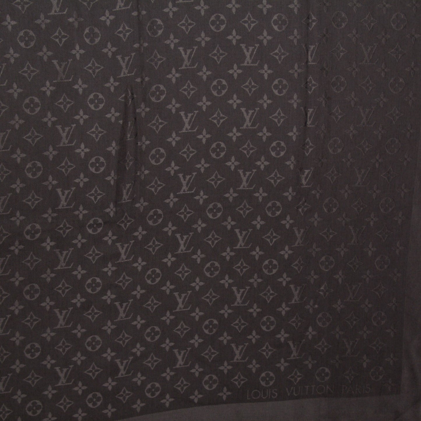 Wool Silk Monogram Shawl Anthracite