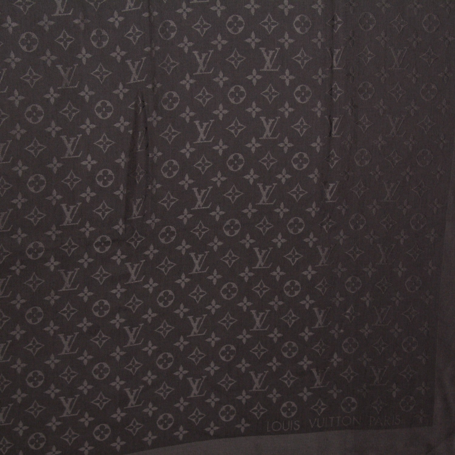 Louis Vuitton Wool Silk Monogram Shawl Anthracite 4 of 5